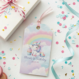 Magical Cute Unicorn Rainbow Birthday Gift Tag