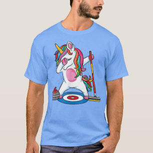 Magical Dabbing unicorn curling Player ice Sports T-Shirt