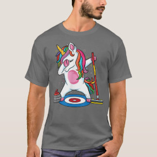 Magical Dabbing unicorn curling Player ice Sports T-Shirt