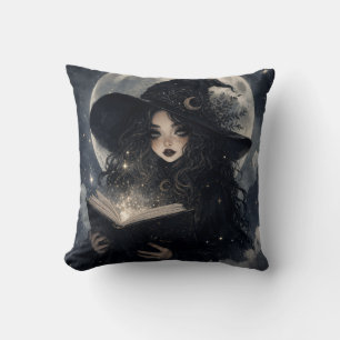 magical dark academia witchy design cushion