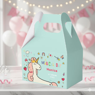 Magical day cute cartoon unicorn kids birthday favour box