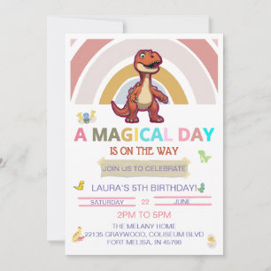 Magical Day Dinosaur and Birthday Invitation