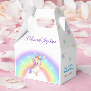Magical Day Rainbow Stars Unicorn Birthday Favour Box