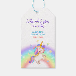 Magical Day Rainbow Stars Unicorn Birthday  Gift Tags