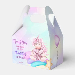 Magical day rainbow unicorn birthday personalised favour box