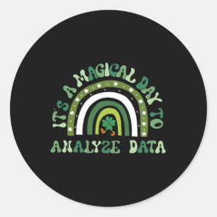 Magical Day To Analyze Data Groovy St Patricks Day Classic Round Sticker