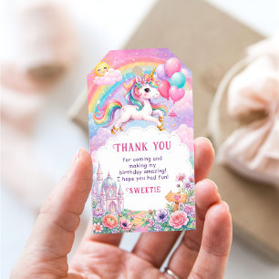 Magical Day Unicorn and Rainbows Birthday Gift Tags