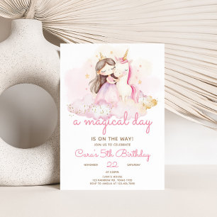 Magical Day Unicorn Birthday Party Invitation