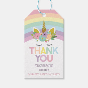 Magical Day Unicorn Rainbows Birthday Party Favour Gift Tags