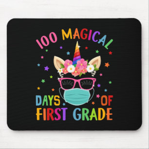 Magical Days Of First Grade School Unicorn Mask Gi Mouse Mat