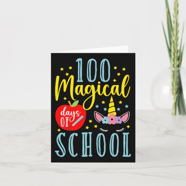 Magical Days Of School Magical Unicorn Lover  Card (Front)