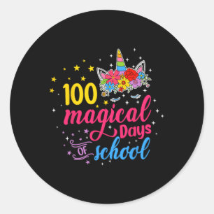Magical Days Unicorn Kids Costume 100th Day Of Sch Classic Round Sticker
