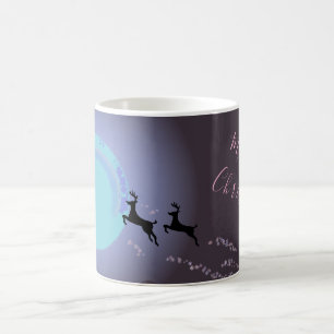 Magical Deer Christmas Night Drawing Script Coffee Mug