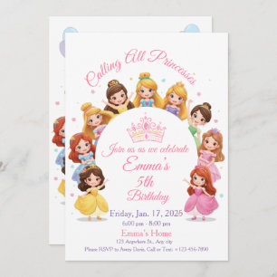 Magical Disney Princess Birthday Card for Girls
