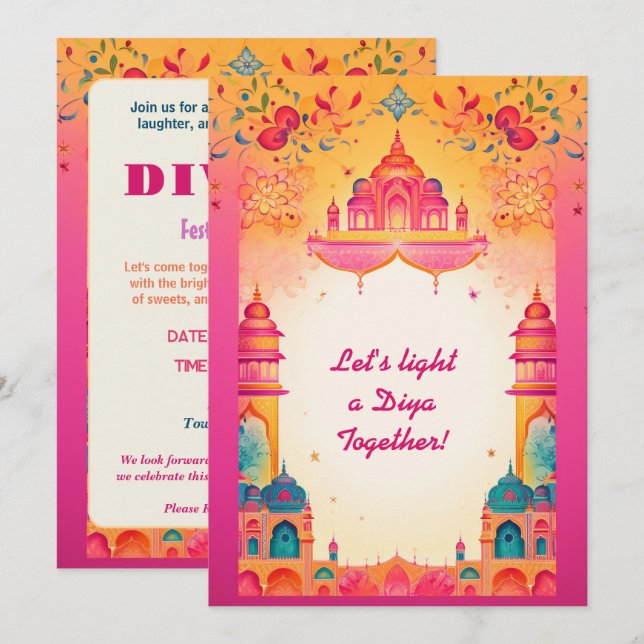Magical Diwali invitation (Front/Back)