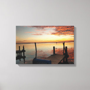 Magical Dock Sunset Canvas Print