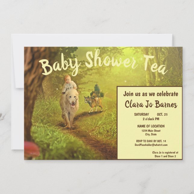 Magical Dog & Cat Baby Shower Tea Invitation (Front)