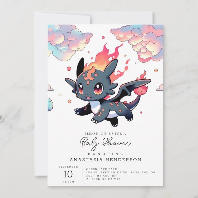 Magical Dragon Baby Shower Invitation (Front)