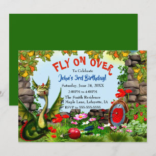 Magical Dragon Fantasy Birthday Party Invitation