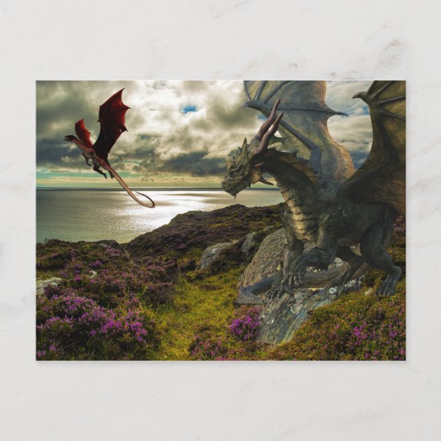 Magical Dragon Ocean Cliff Postcard (Front)