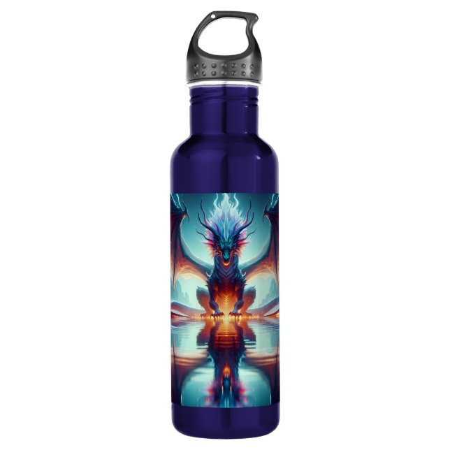 Magical Dragon Reflection Ai Art 710 Ml Water Bottle (Front)