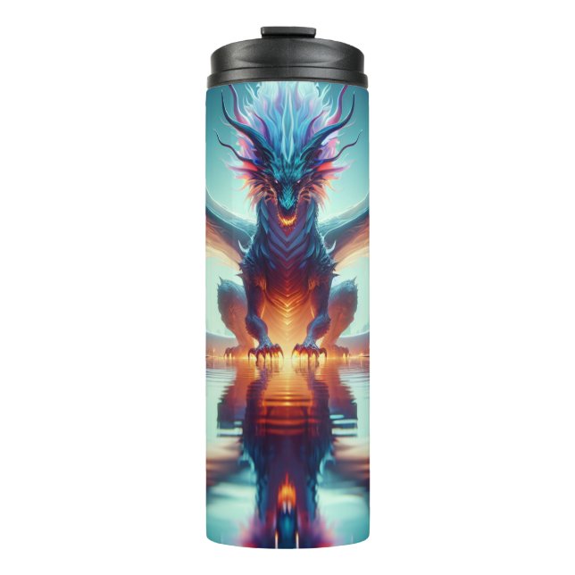 Magical Dragon Reflection Ai Art Thermal Tumbler (Front)
