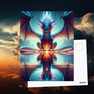 Magical Dragon Reflection   Saying Hi Postcard