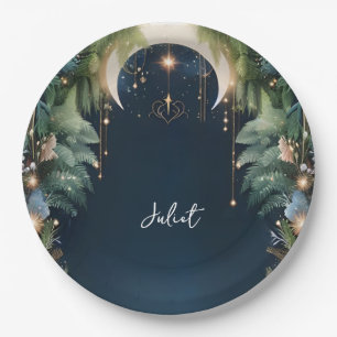 Magical Dream Mystical Stars Moon Bridal Shower Paper Plate