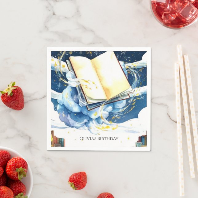 Magical Editable Library Storybook Birthday Napkin (Insitu)