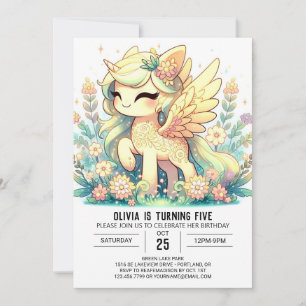 Magical Editable Unicorn Digital Birthday Invitation