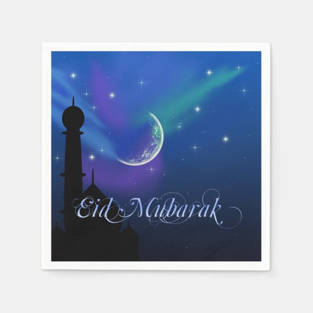 Magical Eid Night - Islamic Greeting Paper Napkin (Front)