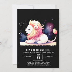Magical Elegant Lion Birthday Invitation