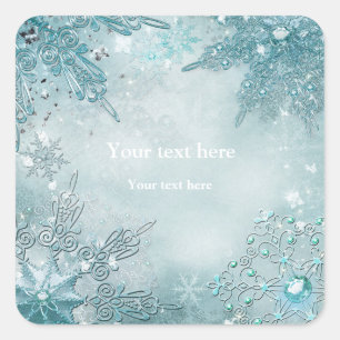 Magical Elegant Winter Snowflakes Sticker Label