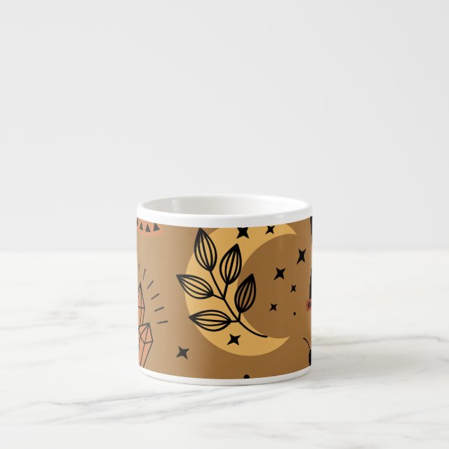Magical Elements: Enchanting Seamless Pattern Espresso Cup (Front)
