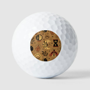 Magical Elements: Enchanting Seamless Pattern Golf Balls