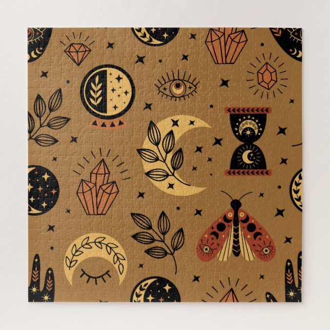 Magical Elements: Enchanting Seamless Pattern Jigsaw Puzzle (Vertical)