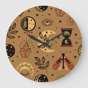 Magical Elements: Enchanting Seamless Pattern Large Clock