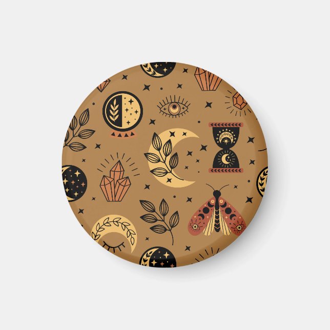 Magical Elements: Enchanting Seamless Pattern Magnet (Front)