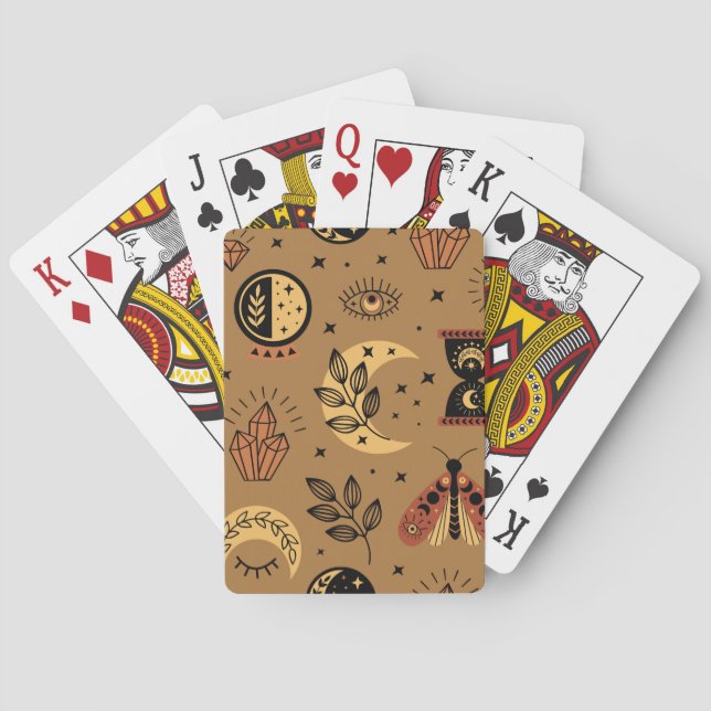 Magical Elements: Enchanting Seamless Pattern Playing Cards (Back)