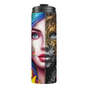 Magical Elven Duality - Day - Night Realms Thermal Tumbler
