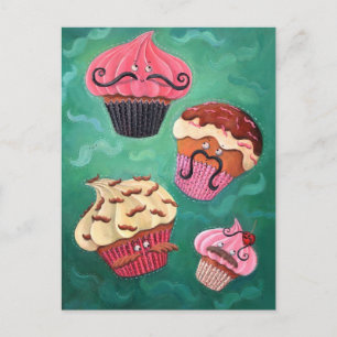 Magical Emporium of Flying Moustached Cupcakes Postcard