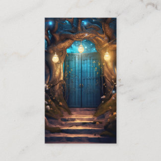 Magical Enchanted Forest Fantasy Antique Door Business Card