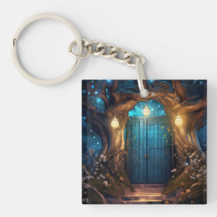 Magical Enchanted Forest Fantasy Antique Door Key Ring