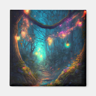 Magical Enchanted Forest Fantasy Fairy Lights Magnet