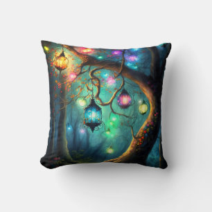 Magical Enchanted Forest Fantasy Fairy Lights Thro Cushion