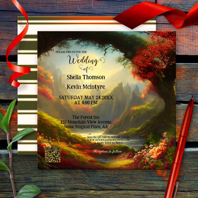 Magical Enchanted Forest QR Code Wedding Invitation (Creator Uploaded)