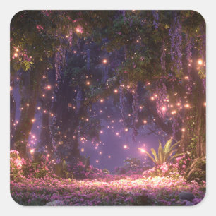 Magical Enchanted Forest Square Sticker