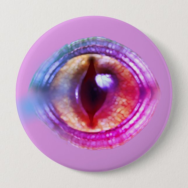 Magical Enchanted Purple Fantasy Dragon's Eye 10 Cm Round Badge (Front)