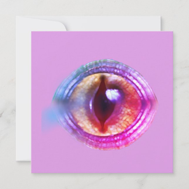 Magical Enchanted Purple Fantasy Dragon's Eye Card (Front)