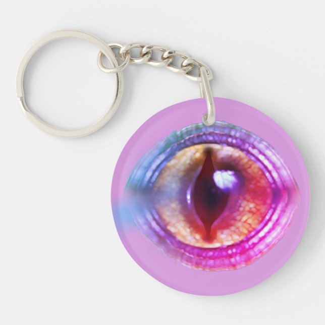 Magical Enchanted Purple Fantasy Dragon's Eye Key Ring (Front)